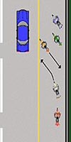 vergrößern: Parken einer Motorradgruppe